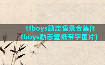 tfboys励志语录合集(tfboys励志壁纸带字图片)