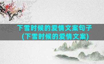 下雪时候的爱情文案句子(下雪时候的爱情文案)