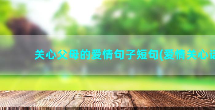 关心父母的爱情句子短句(爱情关心话句)