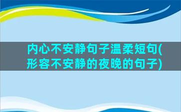 内心不安静句子温柔短句(形容不安静的夜晚的句子)