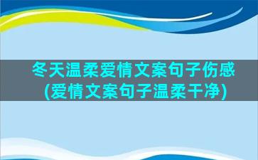 冬天温柔爱情文案句子伤感(爱情文案句子温柔干净)