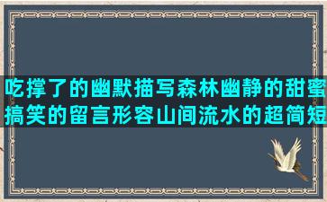 吃撑了的幽默描写森林幽静的甜蜜搞笑的留言形容山间流水的超简短励志的伤感哲学句子说说心情(描写吃撑的幽默句子)