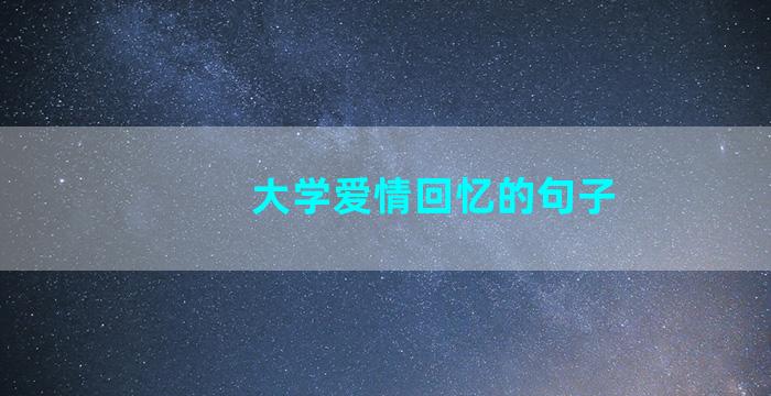 大学爱情回忆的句子