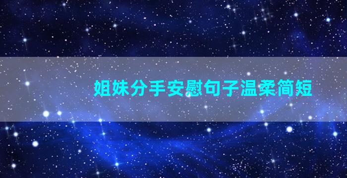 姐妹分手安慰句子温柔简短