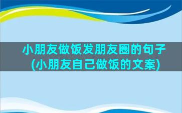 小朋友做饭发朋友圈的句子(小朋友自己做饭的文案)