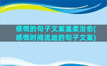 感慨的句子文案温柔治愈(感慨时间流逝的句子文案)