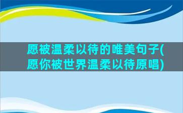 愿被温柔以待的唯美句子(愿你被世界温柔以待原唱)