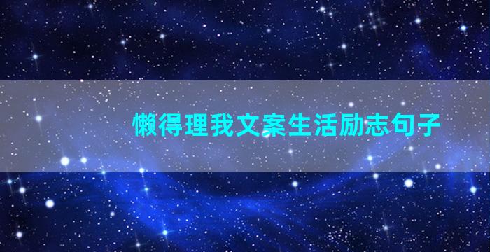 懒得理我文案生活励志句子