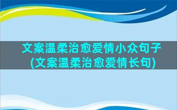 文案温柔治愈爱情小众句子(文案温柔治愈爱情长句)