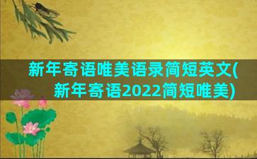 新年寄语唯美语录简短英文(新年寄语2022简短唯美)