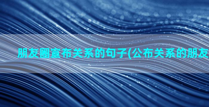 朋友圈宣布关系的句子(公布关系的朋友圈怎么发)