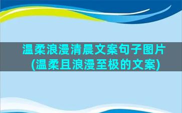 温柔浪漫清晨文案句子图片(温柔且浪漫至极的文案)