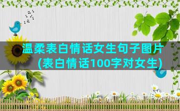 温柔表白情话女生句子图片(表白情话100字对女生)