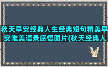 秋天早安经典人生经典短句精美早安唯美语录感悟图片(秋天经典人生短句)