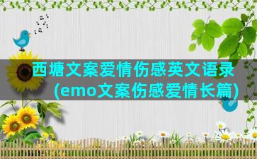 西塘文案爱情伤感英文语录(emo文案伤感爱情长篇)