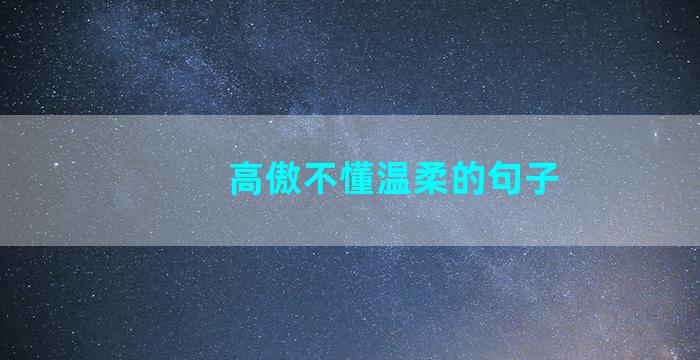 高傲不懂温柔的句子